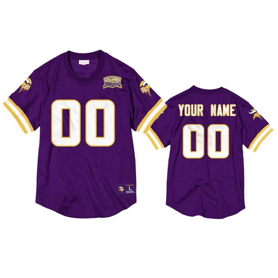 vikings custom purple throwback 40th anniversary jersey 0a