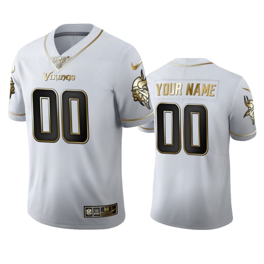 vikings custom white golden edition 100th season jersey