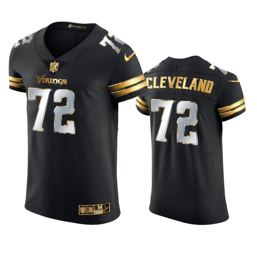 vikings ezra cleveland black golden edition vapor elite jersey