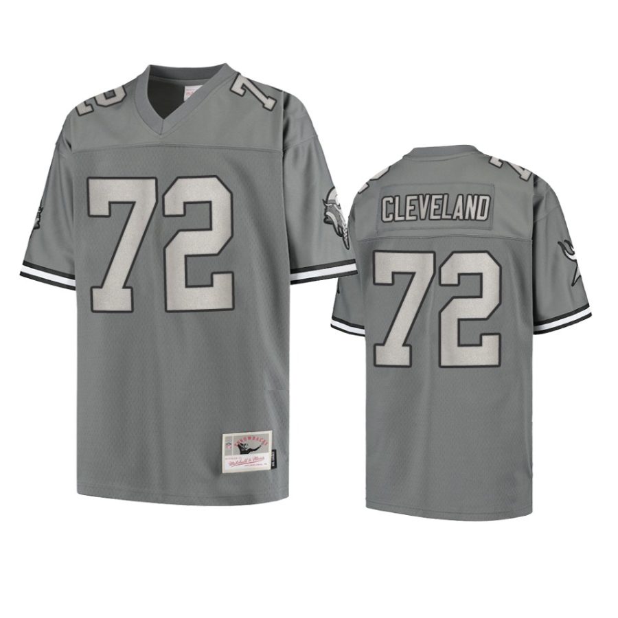 vikings ezra cleveland charcoal metal replica jersey