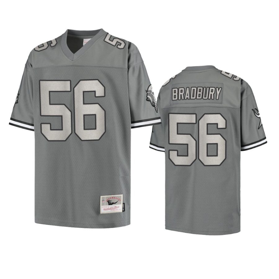 vikings garrett bradbury charcoal metal replica jersey