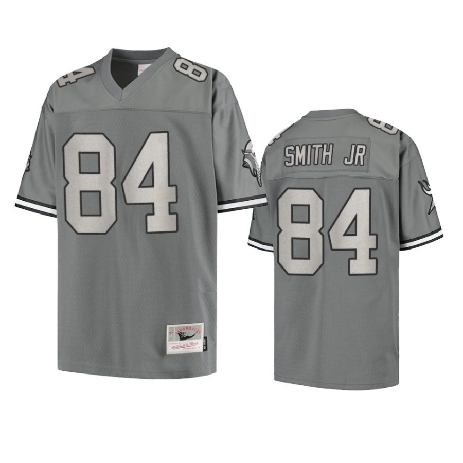 vikings irv smith jr. charcoal metal replica jersey