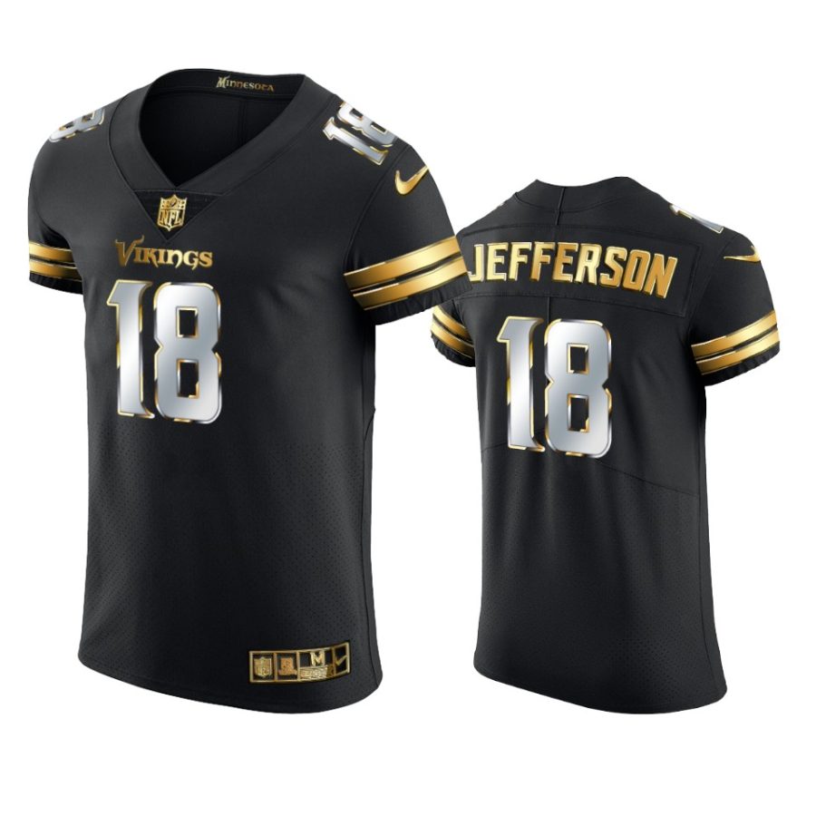 vikings justin jefferson black golden edition vapor elite jersey