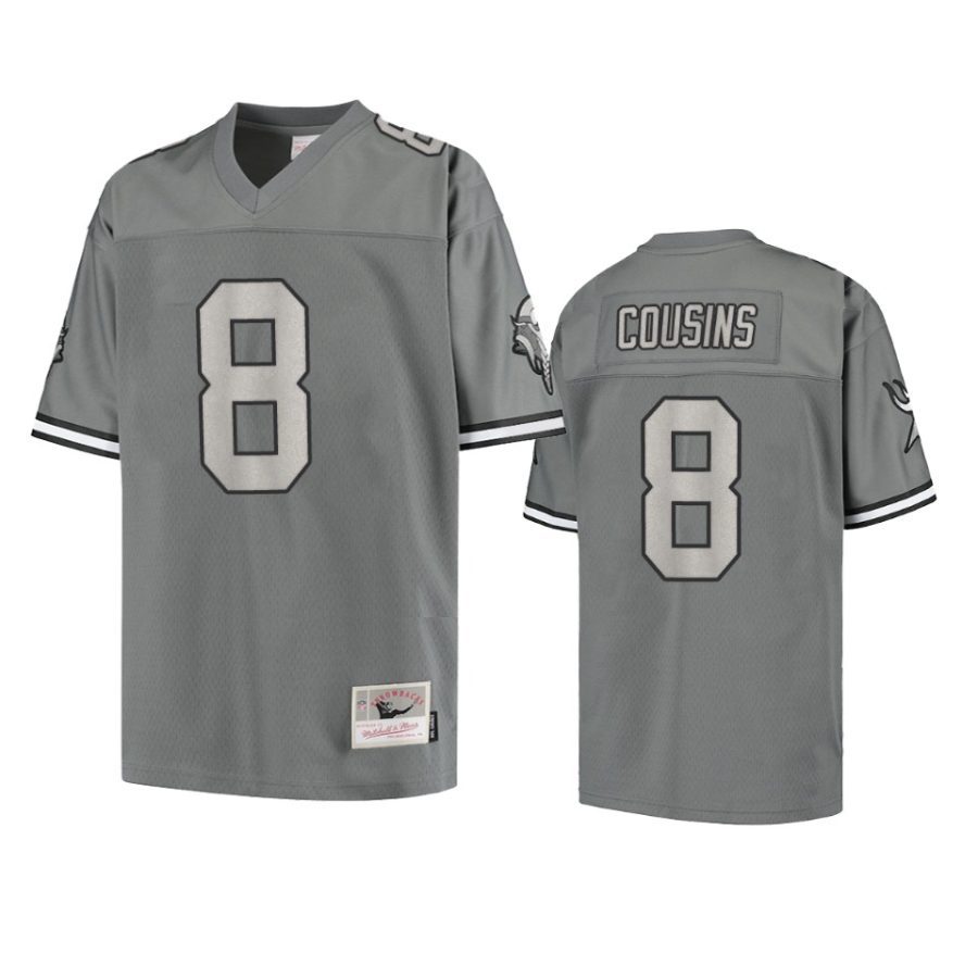 vikings kirk cousins charcoal metal replica jersey