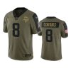 vikings kirk cousins olive limited 2021 salute to service jersey