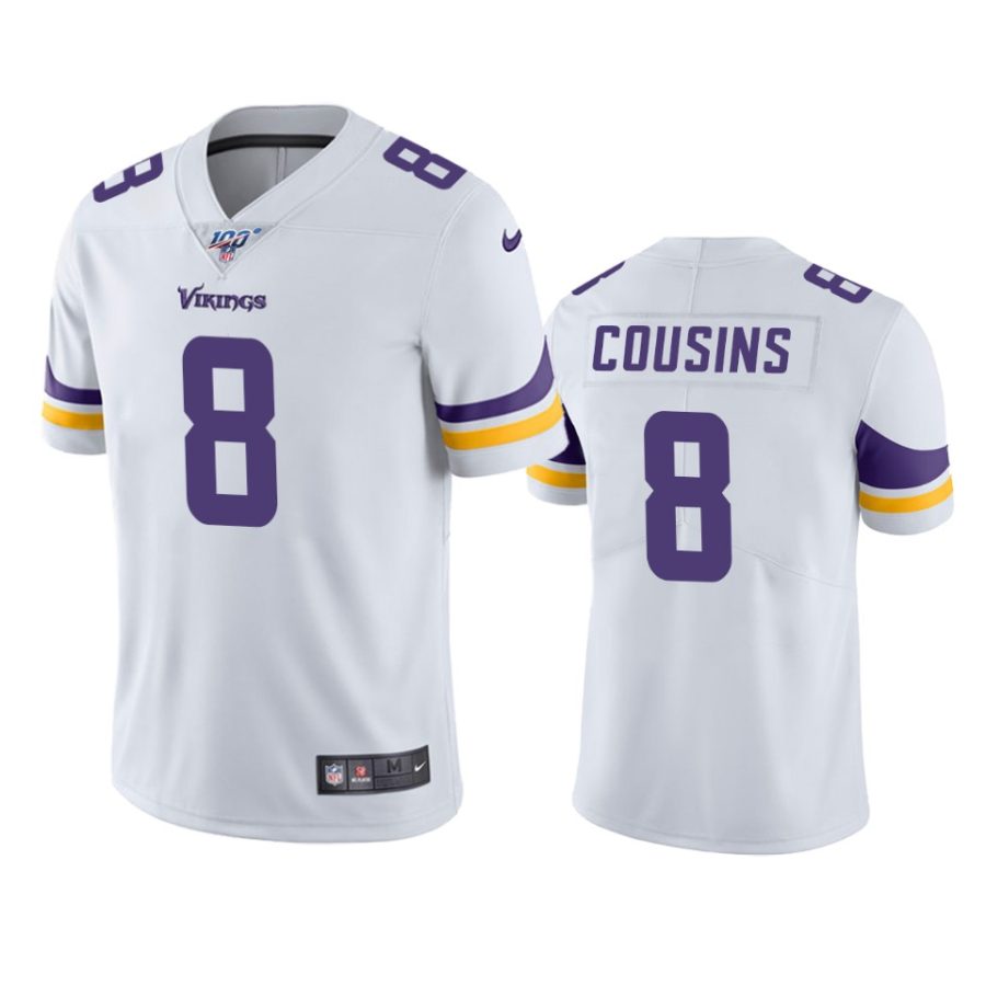 vikings kirk cousins white limited 100th season jersey