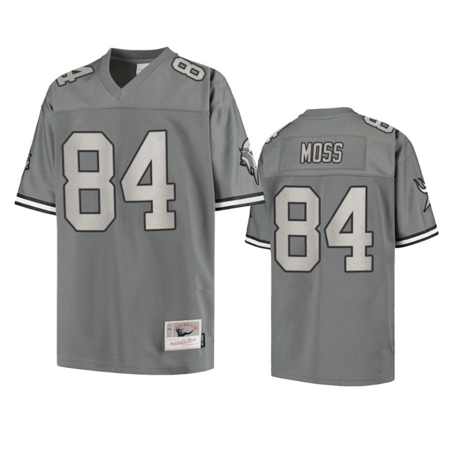 vikings randy moss charcoal metal replica jersey