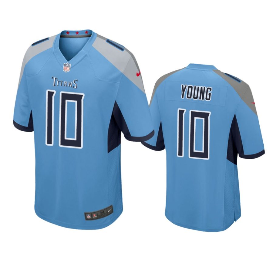 vince young titans game light blue jersey