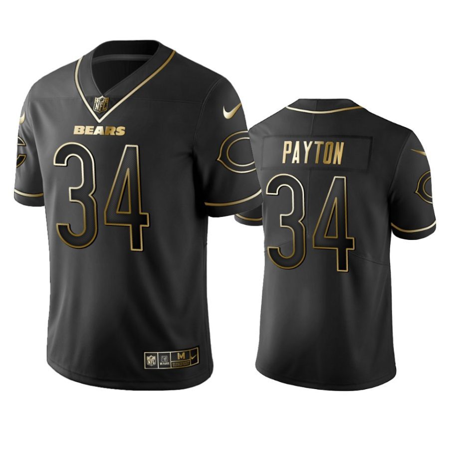 walter payton bears black golden edition jersey