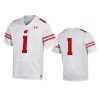 wisconsin badgers 1 white replica jersey