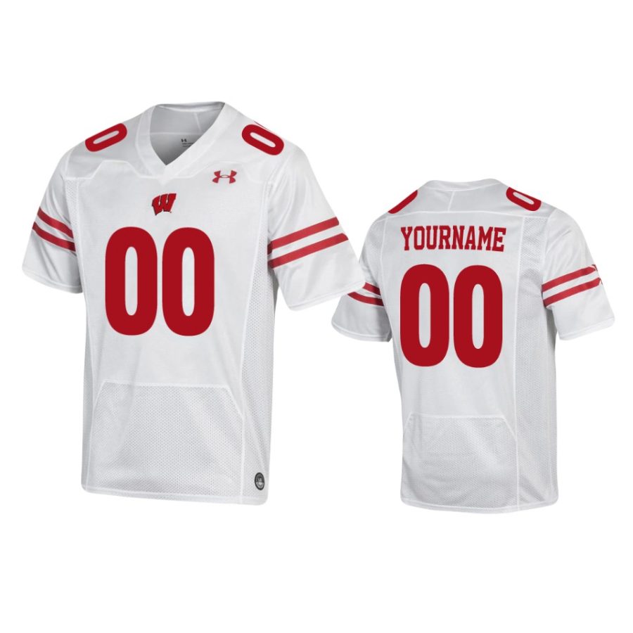 wisconsin badgers custom white replica jersey