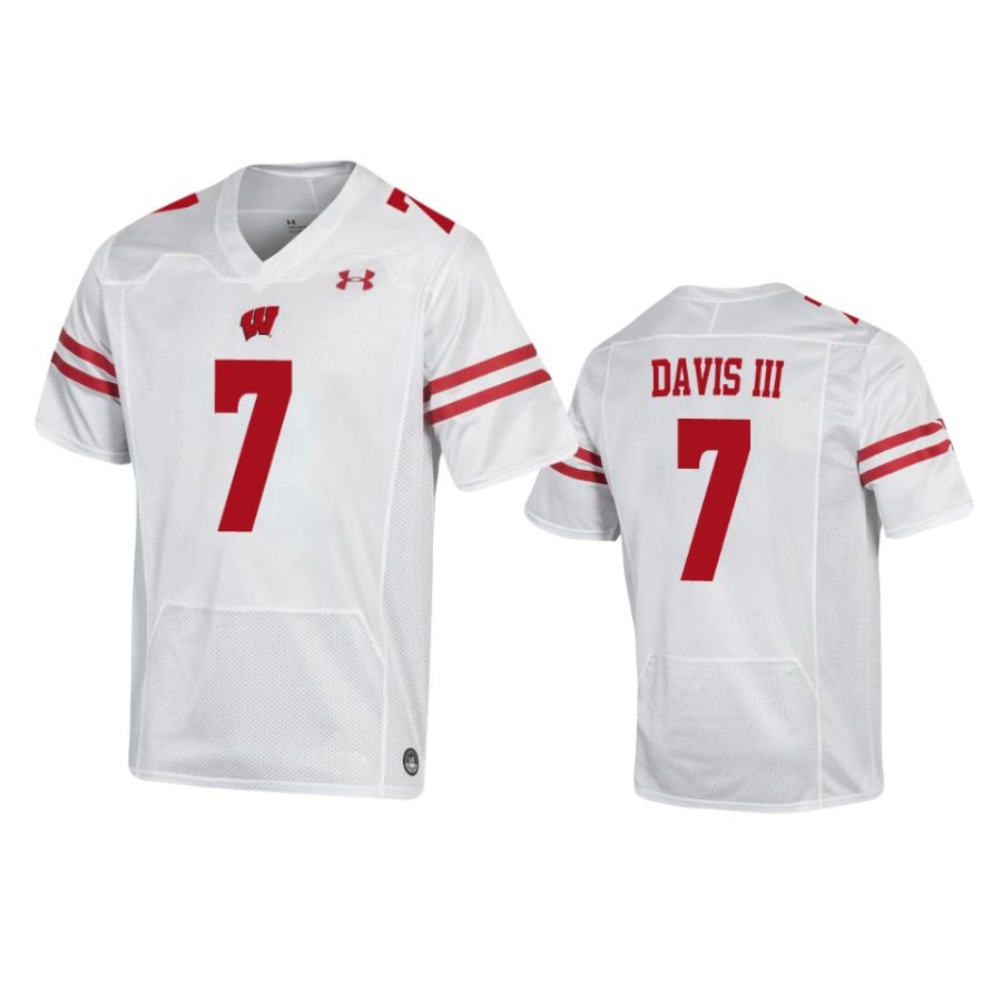 wisconsin badgers danny davis iii white replica jersey