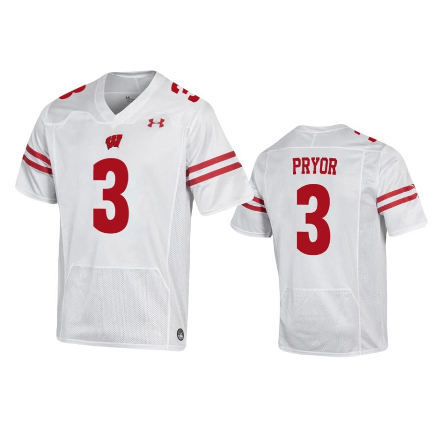 wisconsin badgers kendric pryor white replica jersey