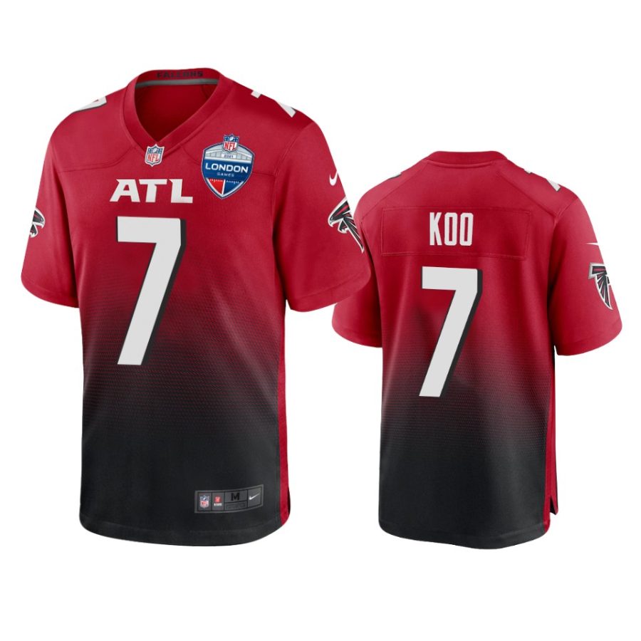 younghoe koo falcons red 2021 nfl london game jersey