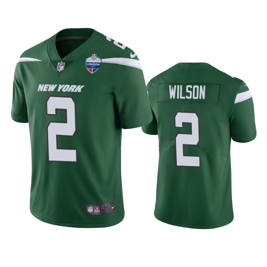 zach wilson jets green 2021 london games patch limited jersey