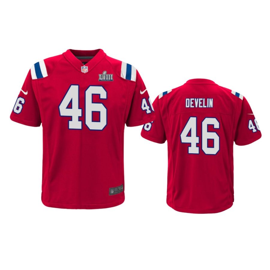 46 james develin red game jersey