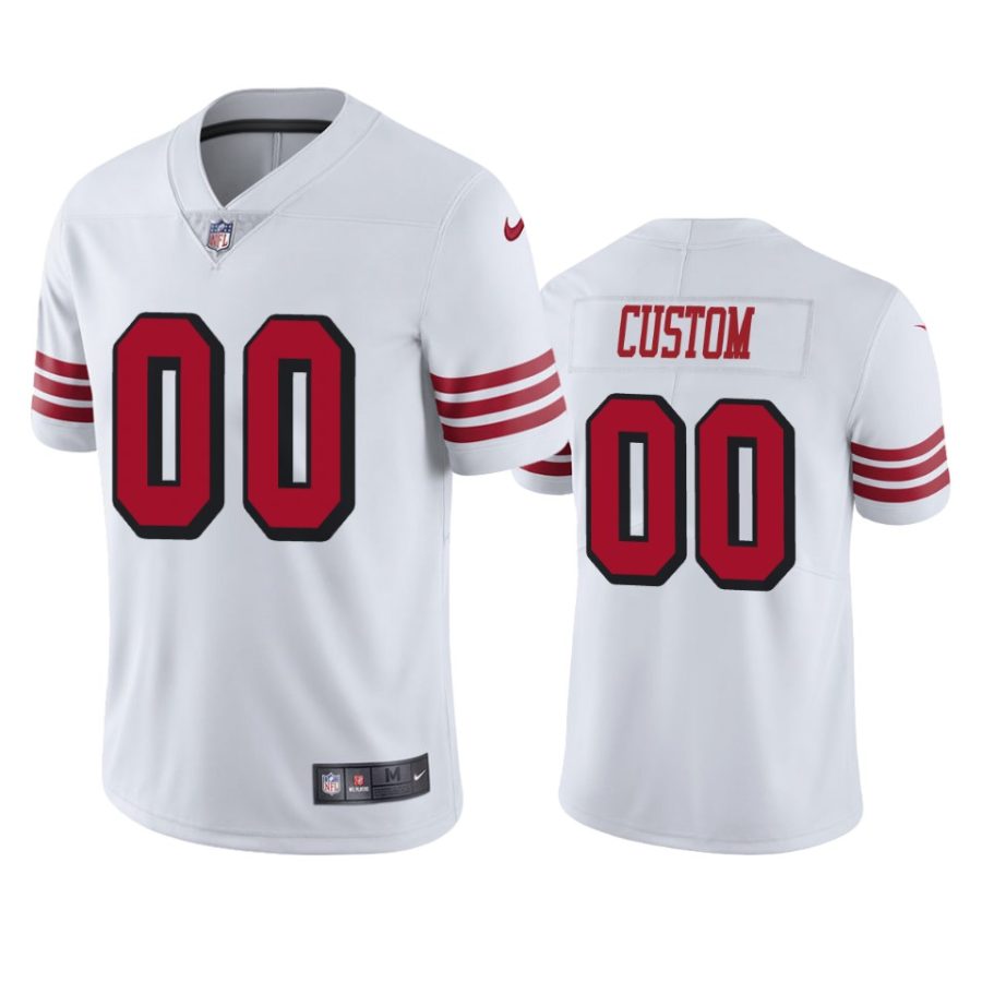 49ers 00 custom white color rush limited jersey