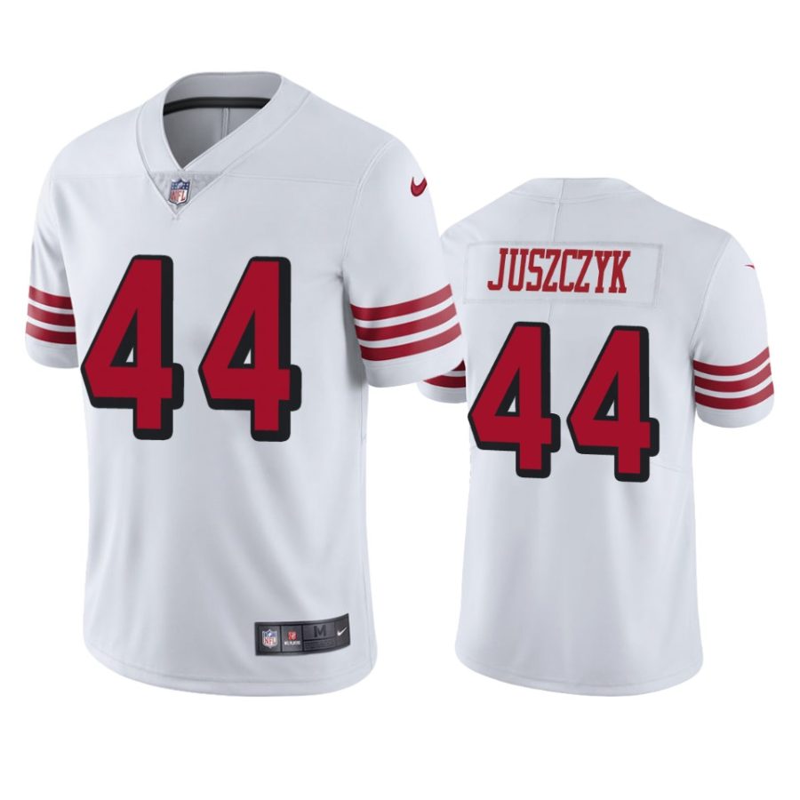 49ers 44 kyle juszczyk white color rush limited jersey