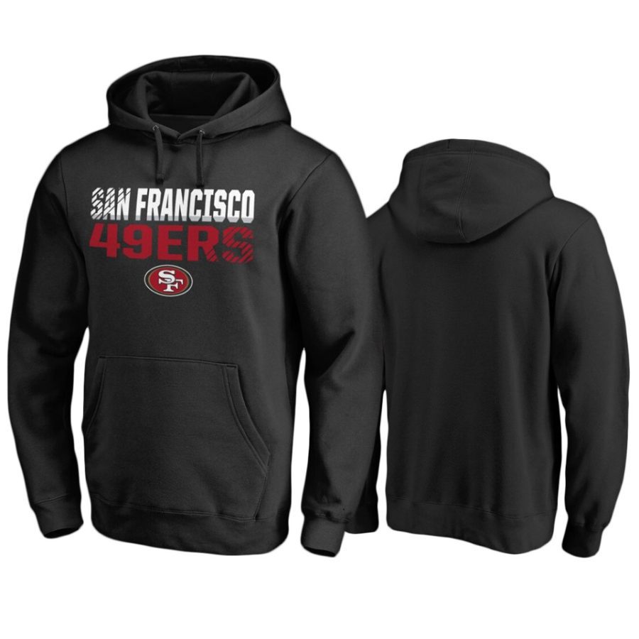 49ers black iconic fade out hoodie