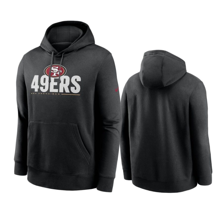 49ers black impact club pullover hoodie