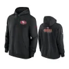 49ers black sideline club fleece hoodie