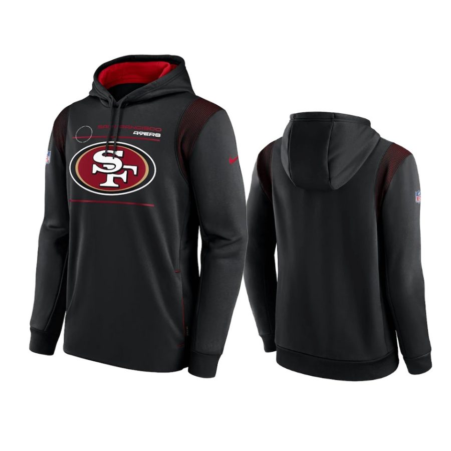 49ers black sideline logo performance hoodie