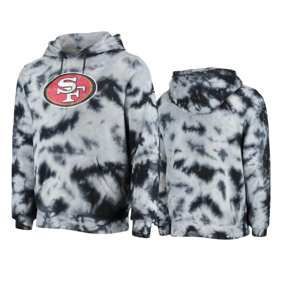 49ers black tie dye pullover hoodie