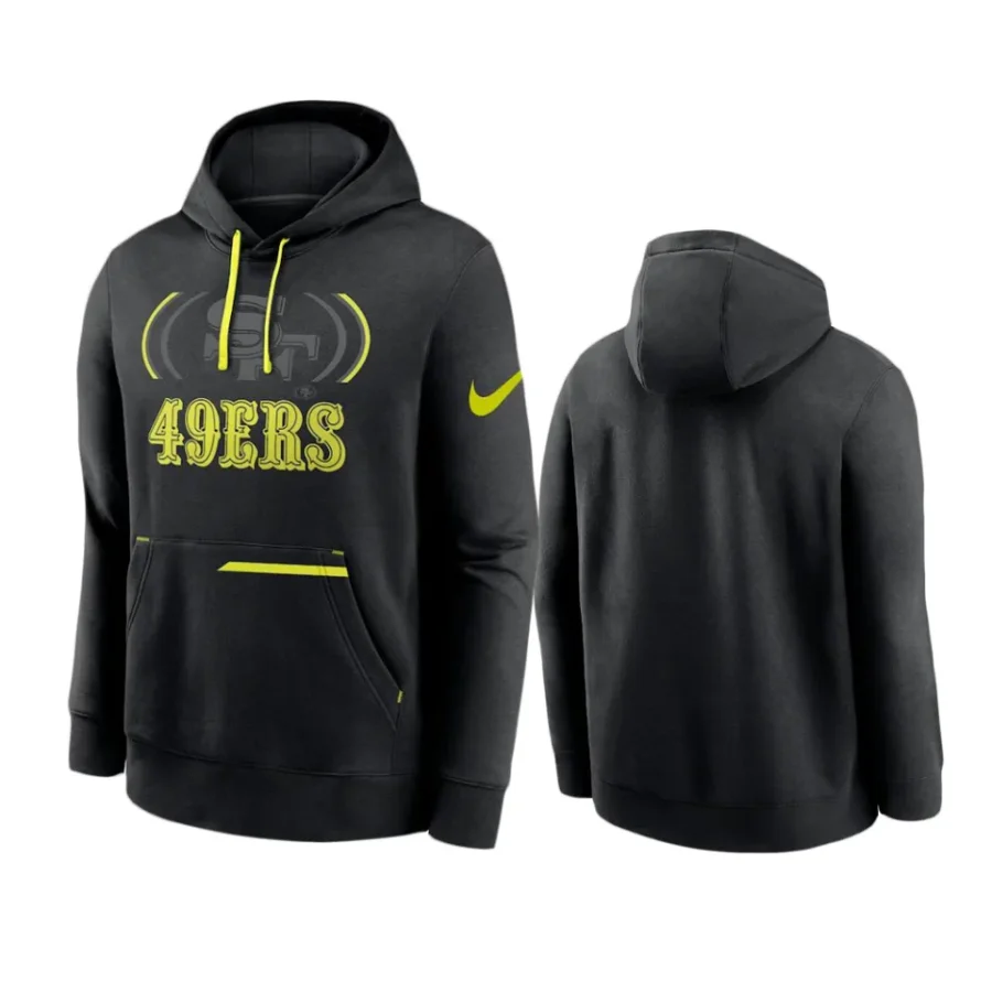 49ers black volt pullover hoodie