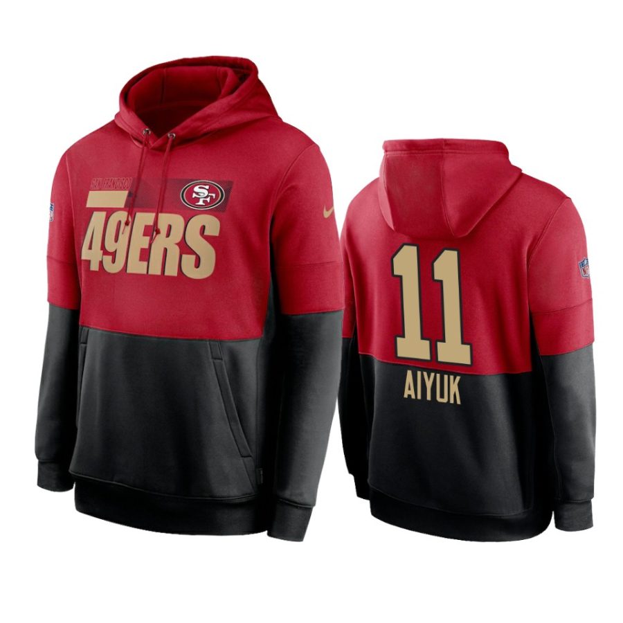 49ers brandon aiyuk red black sideline impact lockup hoodie