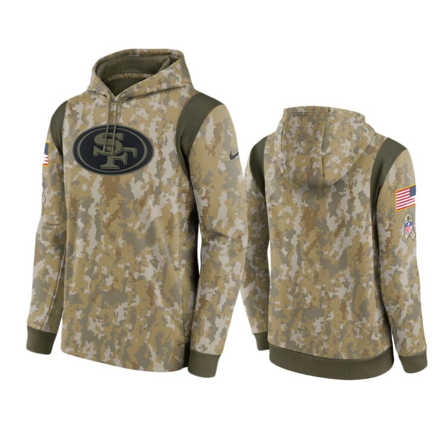 49ers camo 2021 salute to service therma performance hoodie