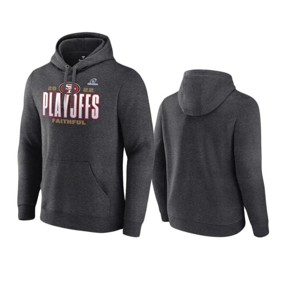 49ers charcoal 2022 nfl playoffs our time hoodie