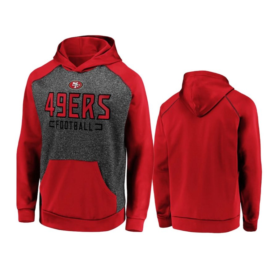 49ers charcoal scarlet game day ready chiller fleece pullover hoodie