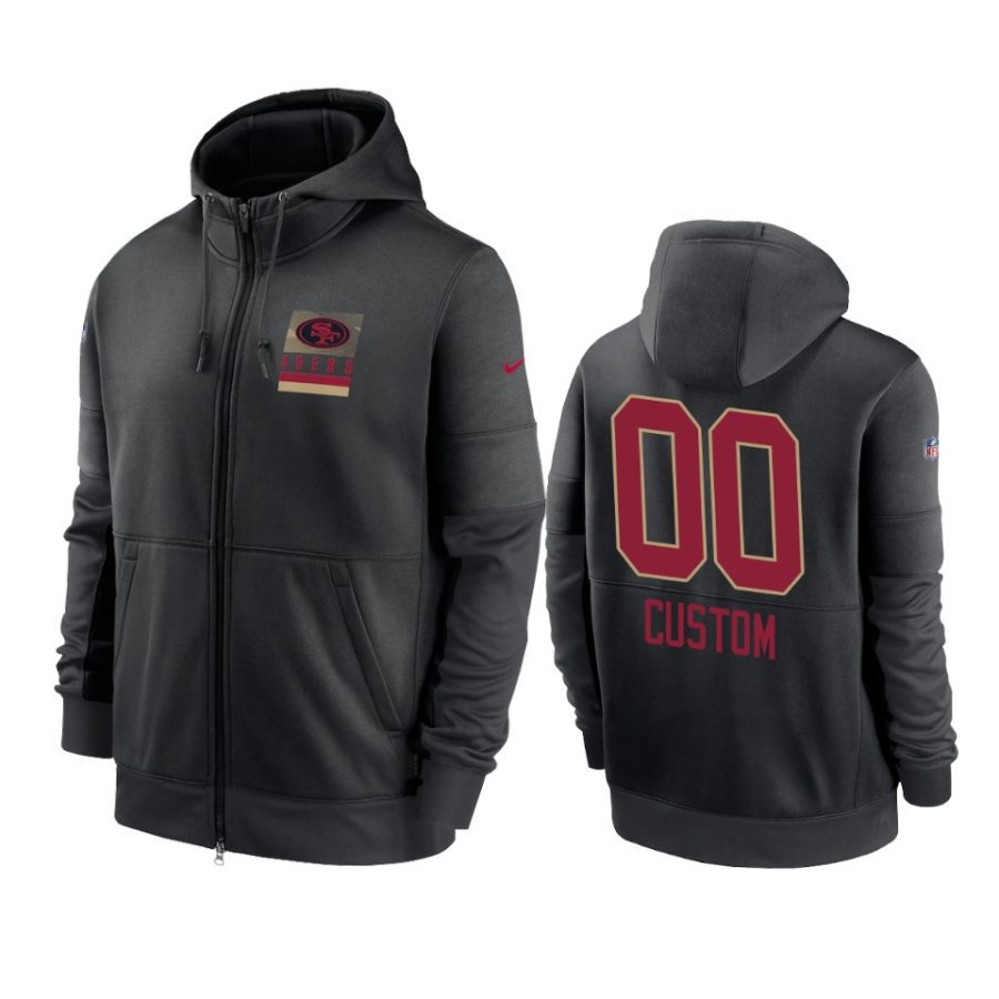 49ers custom black sideline impact lockup hoodie