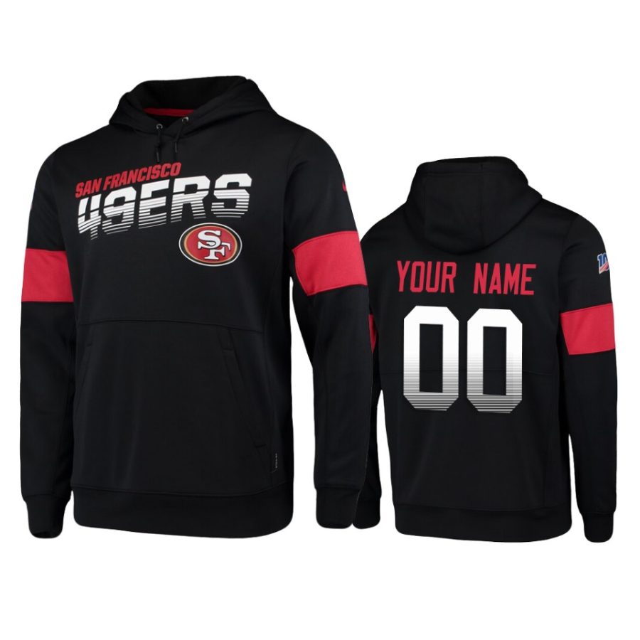 49ers custom black sideline team logo 100th season hoodie