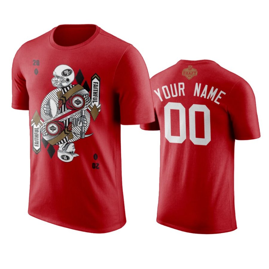 49ers custom red 2020 nfl draft t shirt