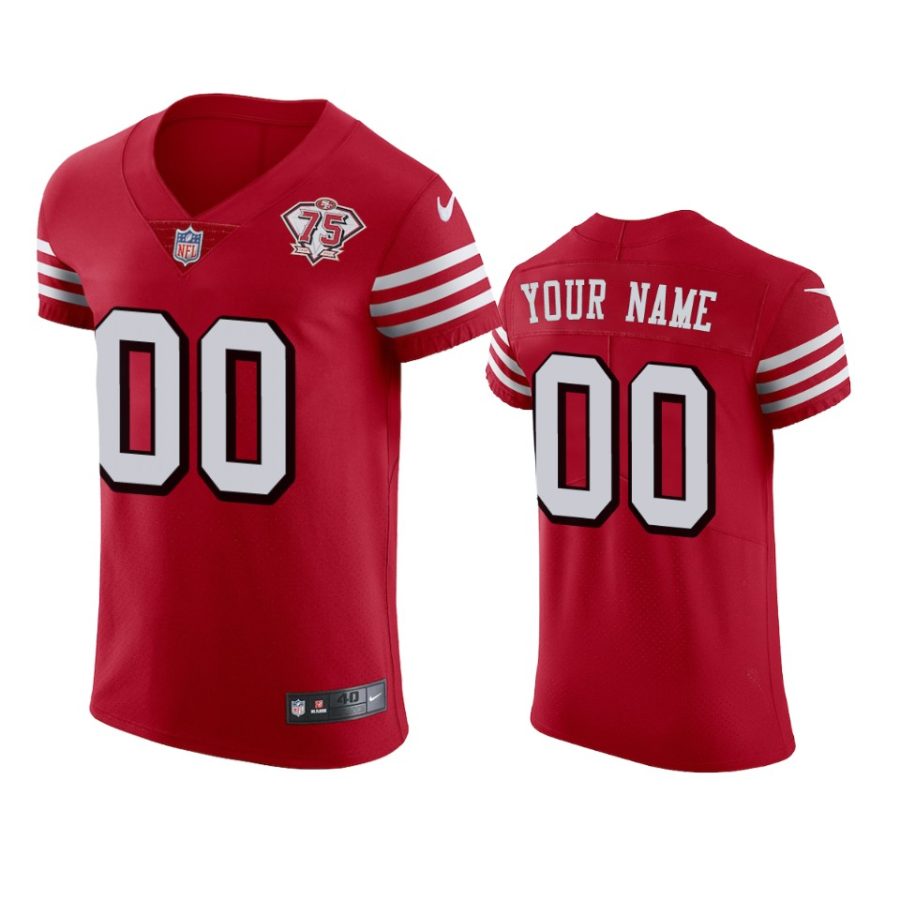 49ers custom scarlet 75th anniversary vapor elite jersey