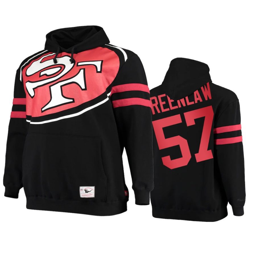 49ers dre greenlaw black big face hoodie