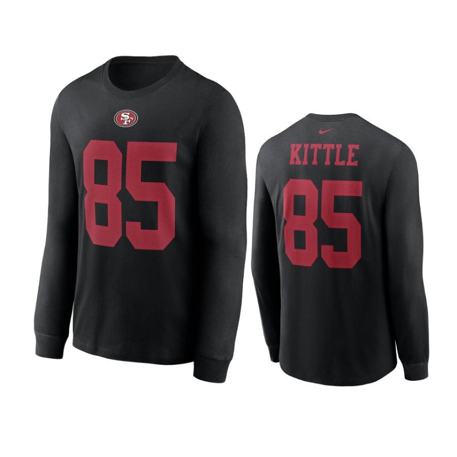 49ers george kittle black name number long sleeve t shirt