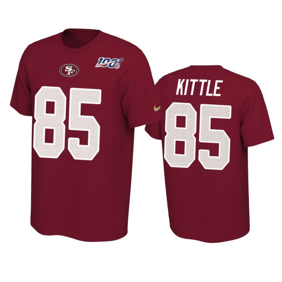 49ers george kittle scarlet player pride 100th season tee