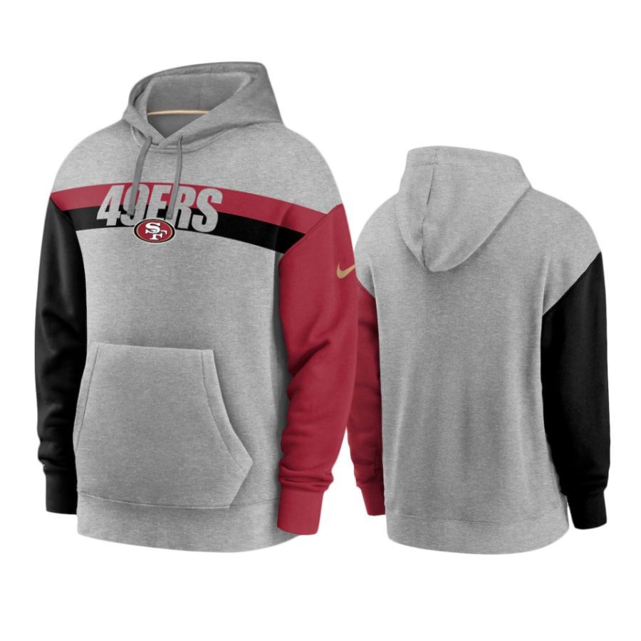 49ers heathered gray heritage fan gear hoodie