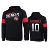 49ers jimmy garoppolo black sideline team logo 100th season hoodie