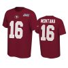 49ers joe montana scarlet player pride 100th season tee