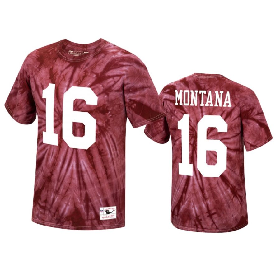 49ers joe montana scarlet tie dye t shirt