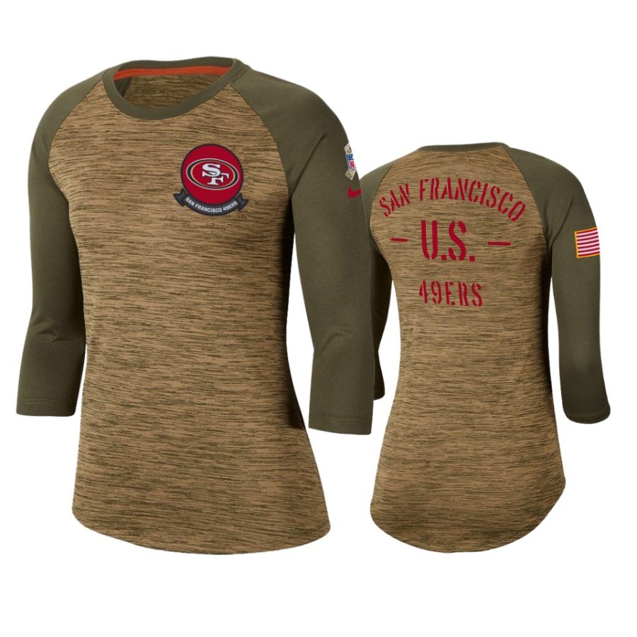 49ers khaki 2019 salute to service legend scoopneck raglan t shirt