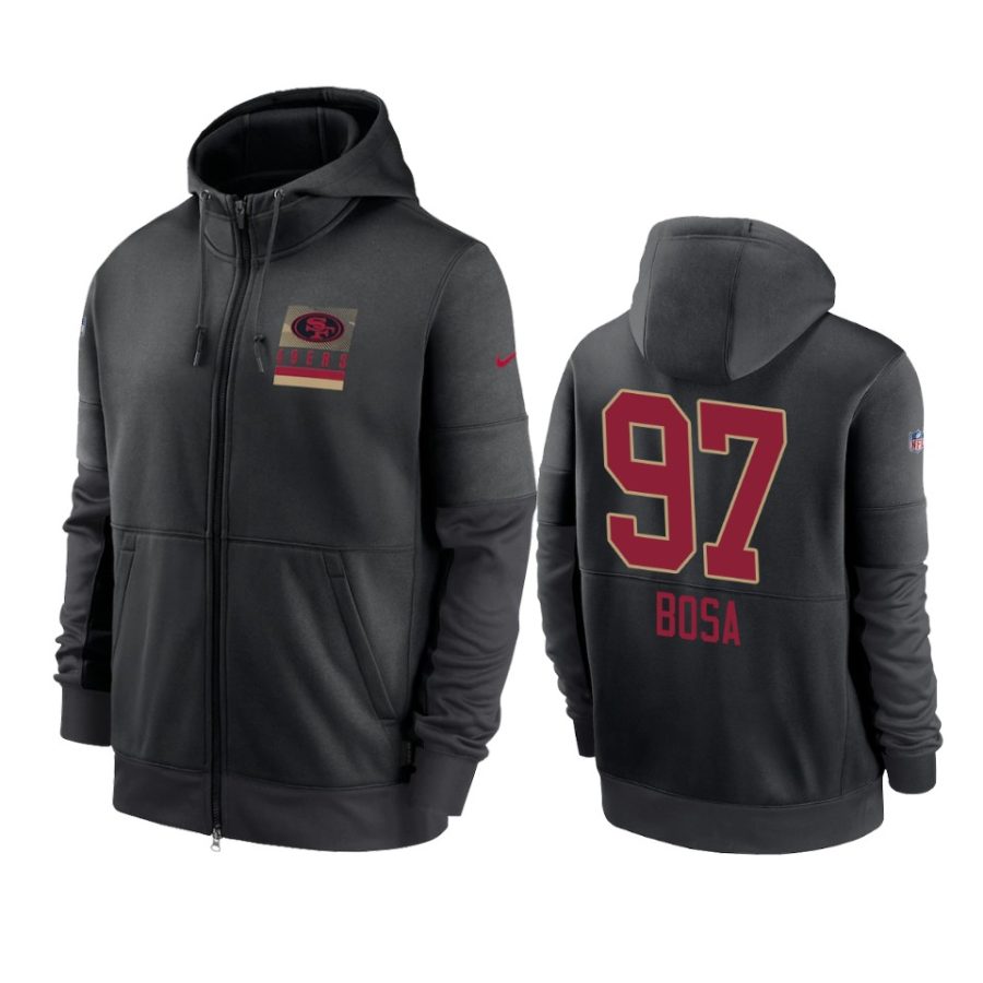 49ers nick bosa black sideline impact lockup hoodie