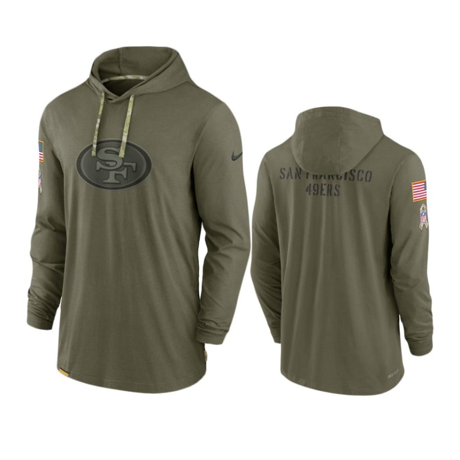 49ers olive 2022 salute to service tonal pullover hoodie