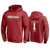 49ers red number 1 dad pullover hoodie