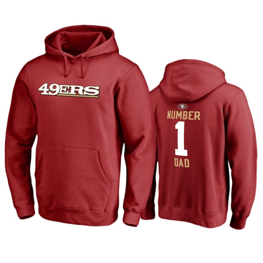 49ers red number 1 dad pullover hoodie