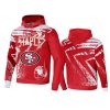 49ers red staple all over print hoodie