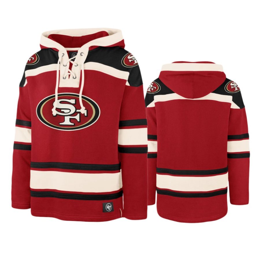 49ers scarlet black lacer v neck pullover hoodie